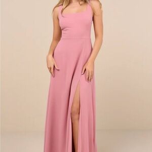 Lulu's Remarkable Arrival Dusty Rose Sleeveless Maxi Dress